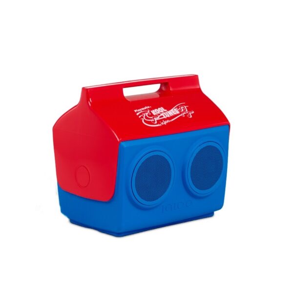 conservadora con parlante igloo 26 latas kooltunes rojo con azul 1p 37x28x35cm 27775