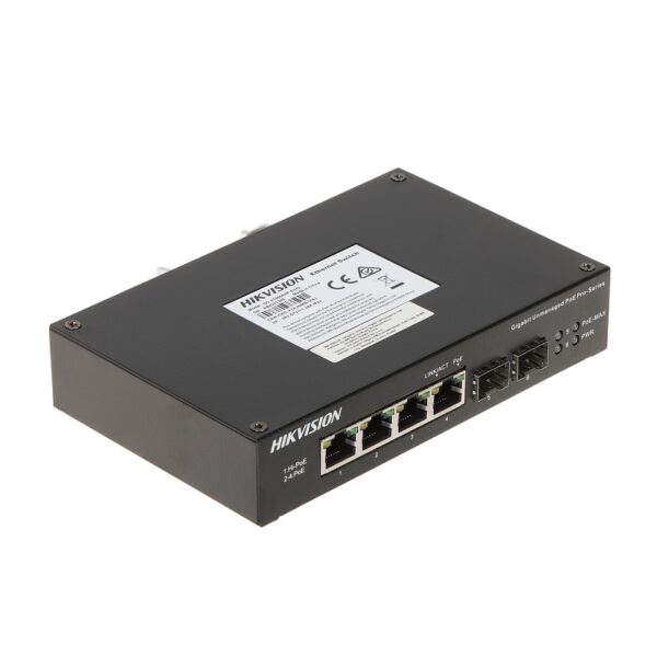 switch industrial hikvision ds 3t0506hp e/hs 6p/4poe gbps/2sfp metal