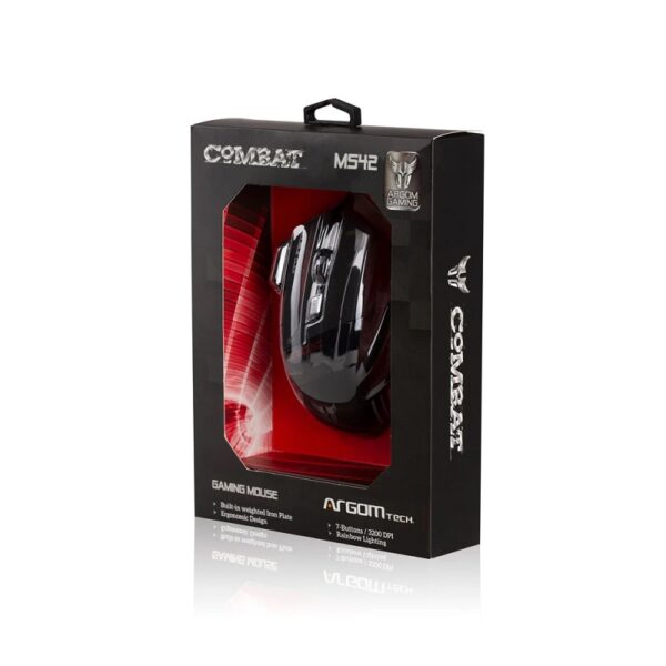 mouse gamer argomtech arg ms 2042bk ms42 neg/rojo
