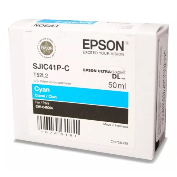 tinta epson sjic41p c13t52l220 cyan (c4000)