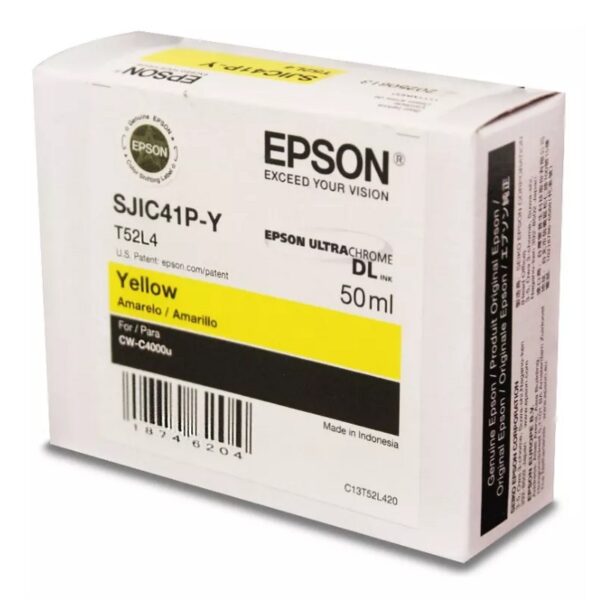 tinta epson sjic41p c13t52l420 yellow (c4000)