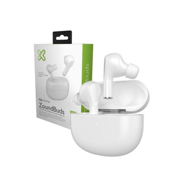 auricular klip xtreme earphone kte 250wh zoundbuds bt/mic/tws/touch/qi/ipx4/blanc