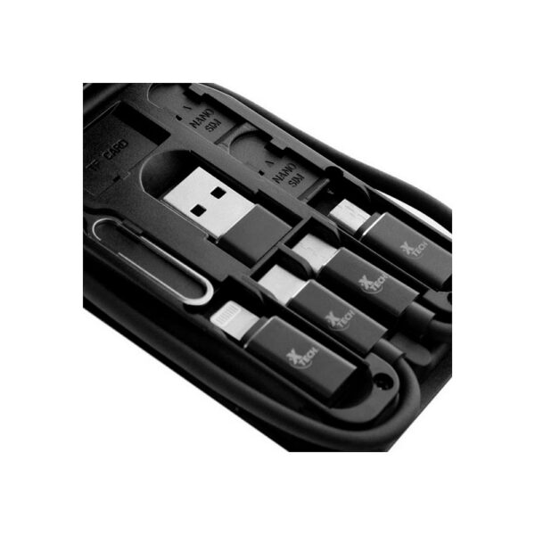 estuche xtech para adaptadores, cables usb xtc 570 negro con accesorios
