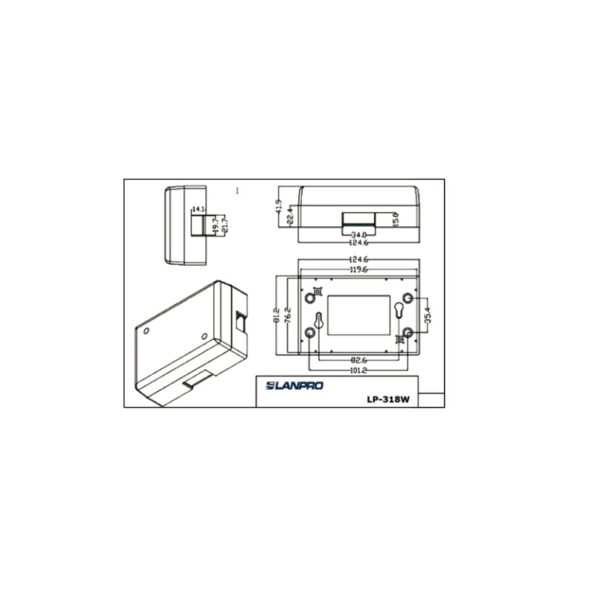 caja de empotrar p/tapa plastica lanp lp 318w