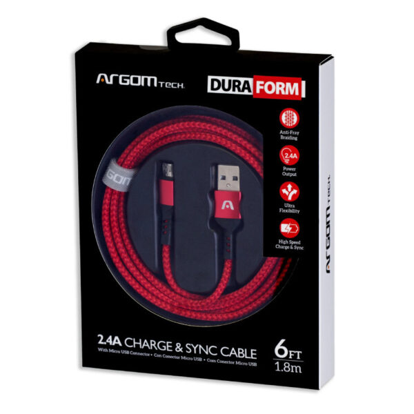 cable argomtech arg cb 0021rd micro usb to usb 1.8m rojo