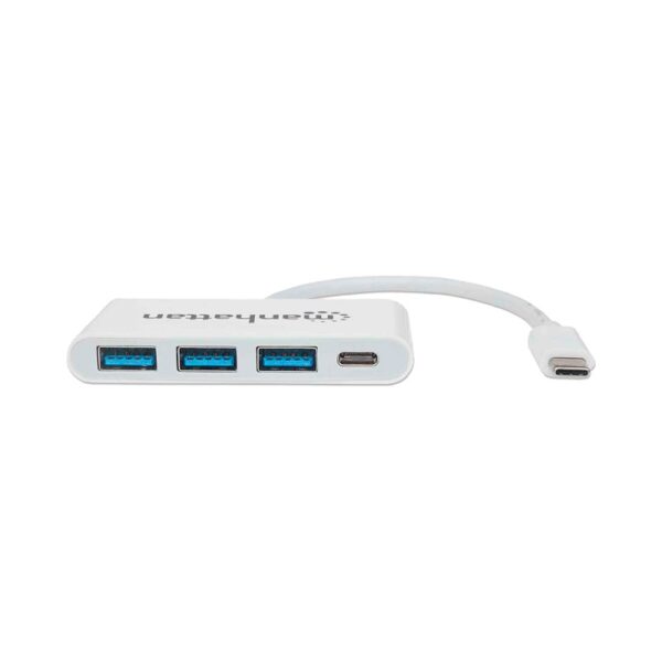 hub usb 3.1 manhattan 163552 3 puertos/5 gbps/blanco blister