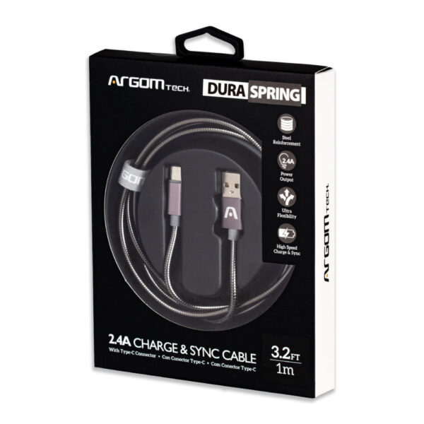 cable argomtech arg cb 0028gr tipo c to usb 1m. gris