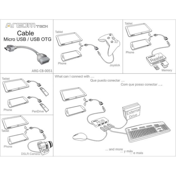 cable argomtech arg cb 0051 micro usb in/out