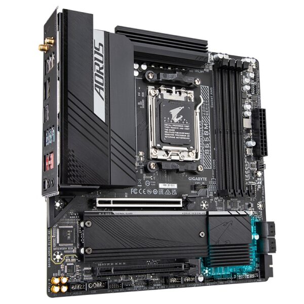 placa madre gigabyte aorus elite ax ddr5 b650m am5 s/r/hdmi/dp/2m2/wifi/usb/m