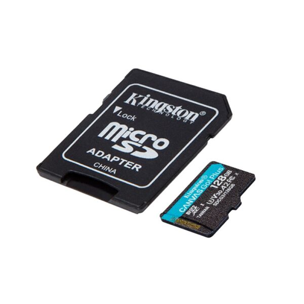 memoria kingston micro sd 128gb sdcg3/128gb 170/90 canvas go plus con adaptador