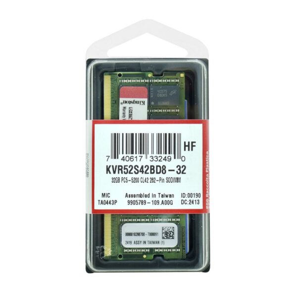 memoria ram para notebook ddr5 kingston 32g 5200 kvr52s42bd8 32