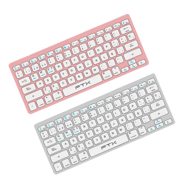 teclado bt ftxb1000 ultra slim esp/rosa