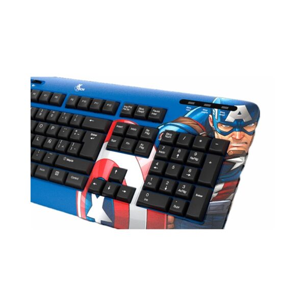 teclado xtech usb xtk m401ca capitan america esp/azul/multimedia