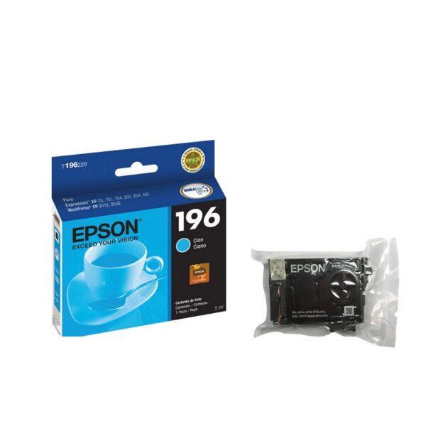 tinta epson expression t196220 al ciano p/xp 20 10x 20x 401/wf25xx 4ml