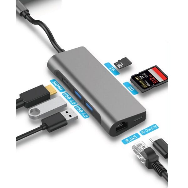 adaptador sate usb tipo c 7 en 1 a hubc53