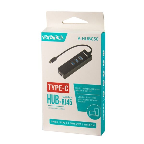 adaptador sate a hubc50 usb c c rj45/3 xusb3