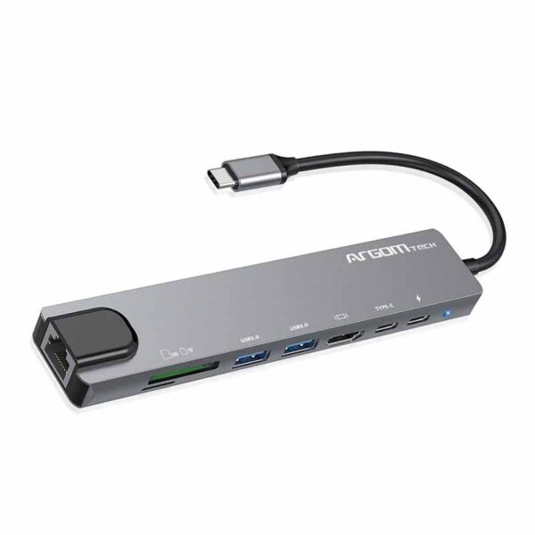 adaptador argomtech arg ub 0093 8 en 1 tipo c 2 puertos