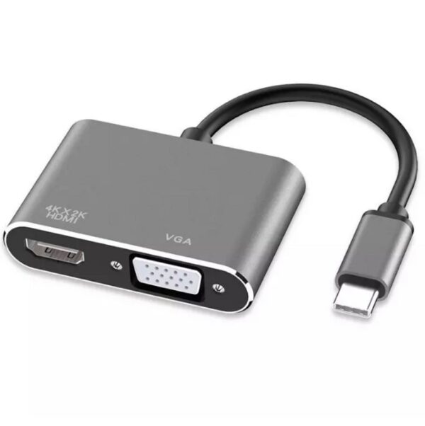 adaptador usb type c a vga/hdmi (hembra)