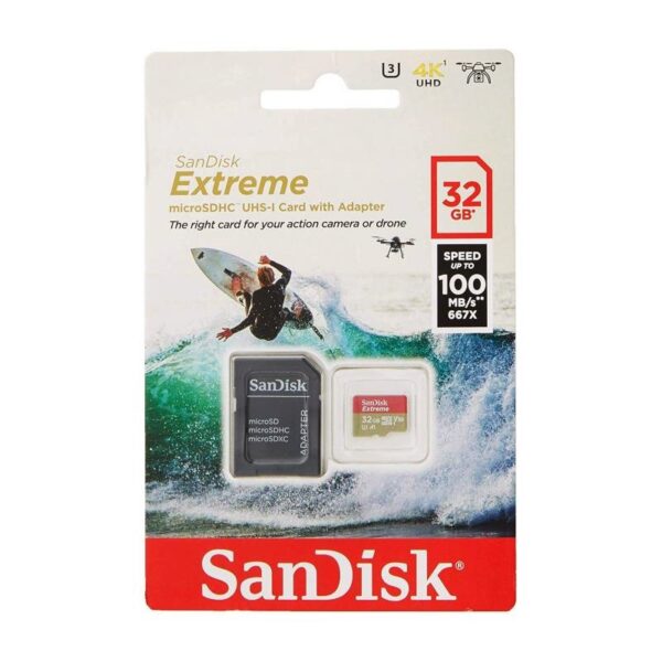 memoria sandisk sd 32gb extreme 100mb/s u3 v30 4k