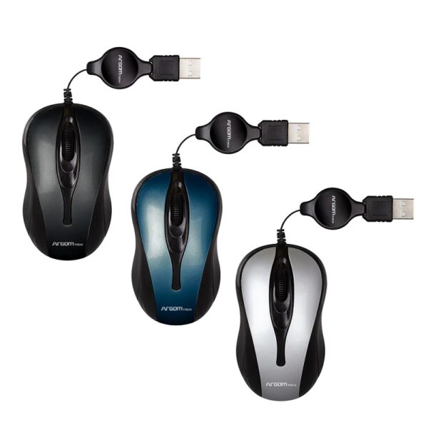 mouse argomtech arg ms 0008bk retractil negro