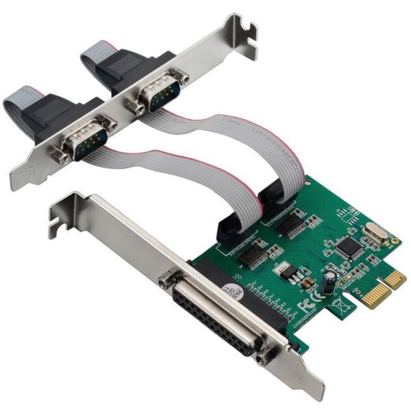 placa pcie con 2 salidas serial y 1 paralelo
