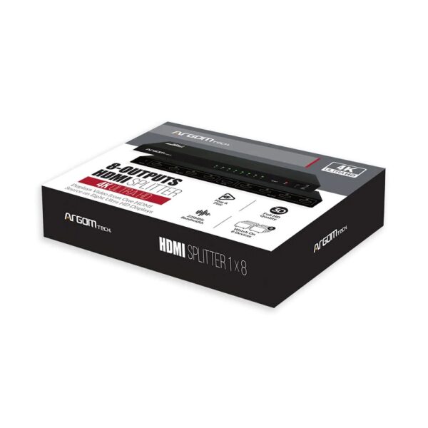 splitter argomtech arg av 5118 8 outputs hdmi 4k hd