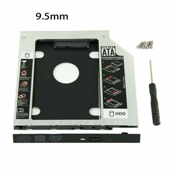 adaptador caddy p/nb 9.5mm