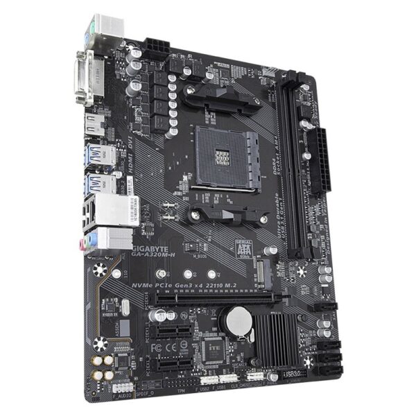 placa madre gigabyte am4 a320m h dvi/hdmi/m.2/usb3.1/lan/so