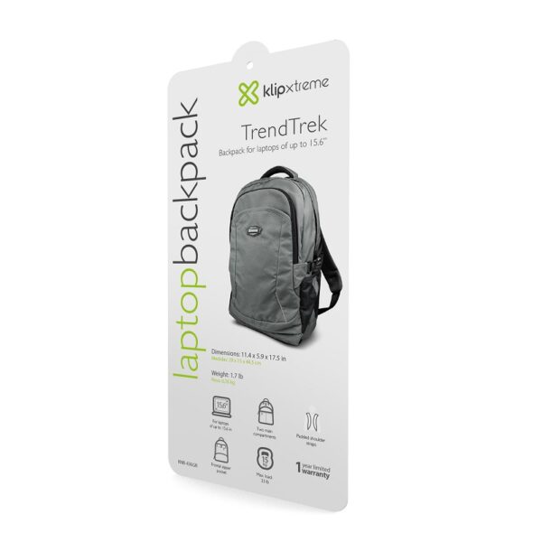 mochila klip xtreme 15.6" knb 436gr trendtrek gris