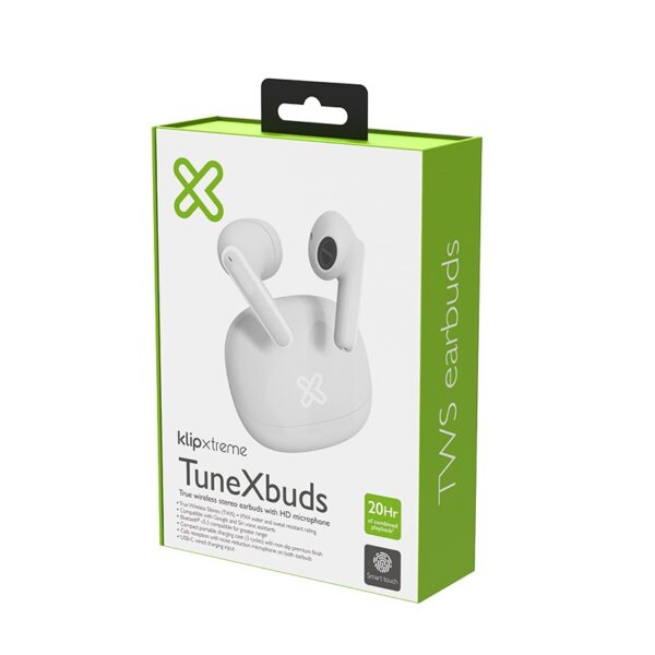 auricular klip xtreme kte 007wh earphone tunexbuds bt blanco