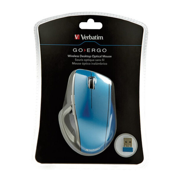 mouse verbatim inalambrico 97593 ergo azul