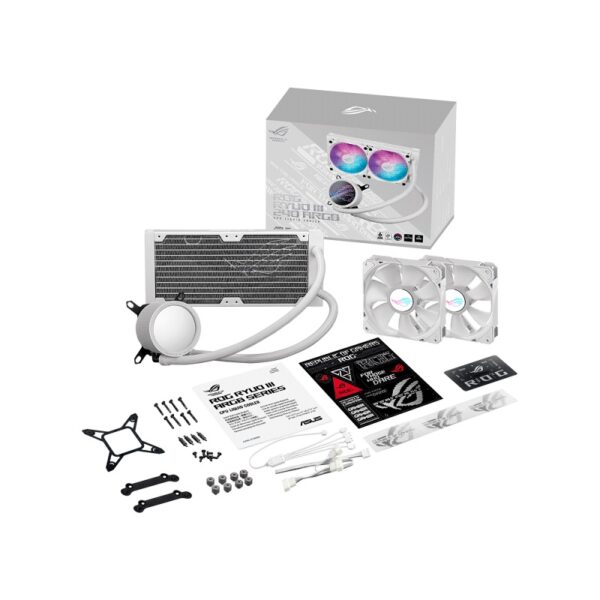 cooler para cpu asus rog ryuo iii 240 argb blanco