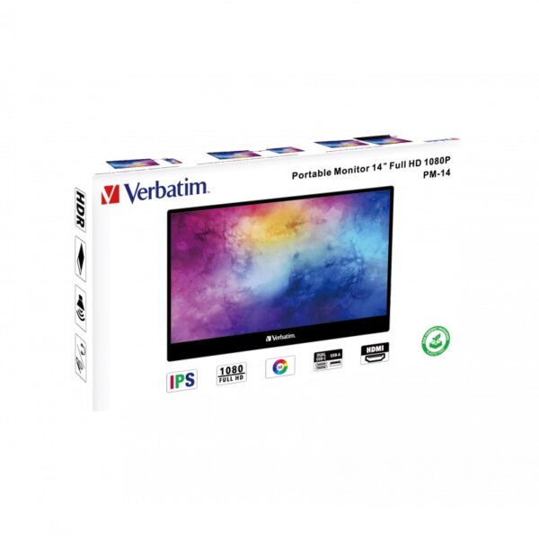 monitor portÁtil verbatim 14" pm14 fullhd 1080p