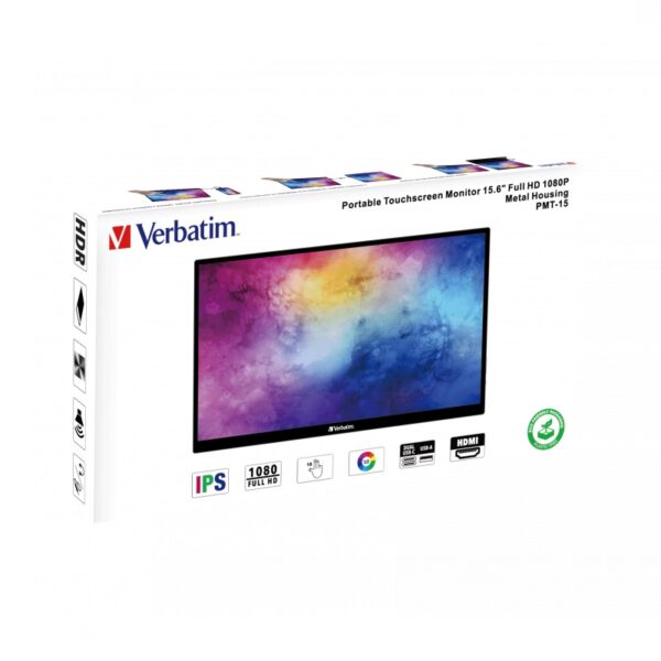 monitor portÁtil verbatim 15" pmt15 full hd 1080p