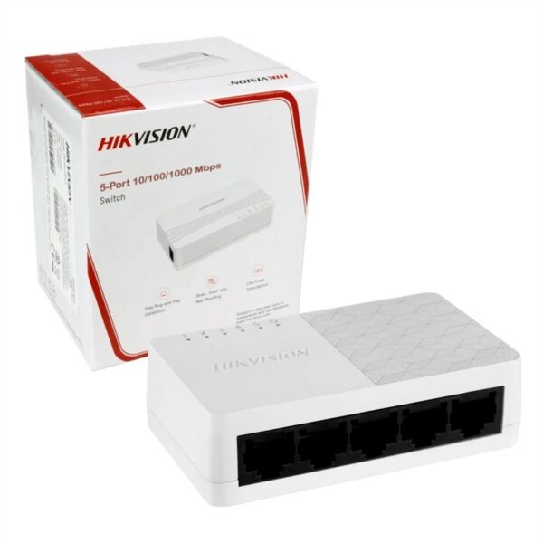 switch hikvision ds 3e0505d o 5p/1gbps plastico pared/escritorio
