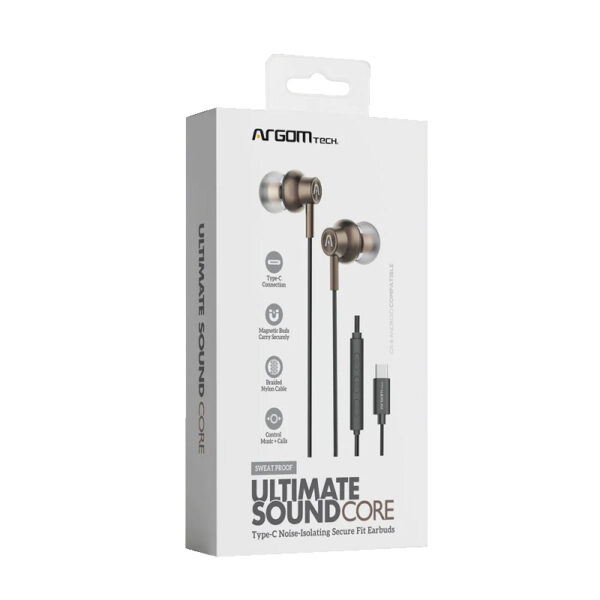 auricular argomtech arg hs 2030br tipo c mic marron/negro