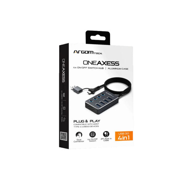 hub argomtech arg ub 0190 4 puertos 5gbps tipo c/usba