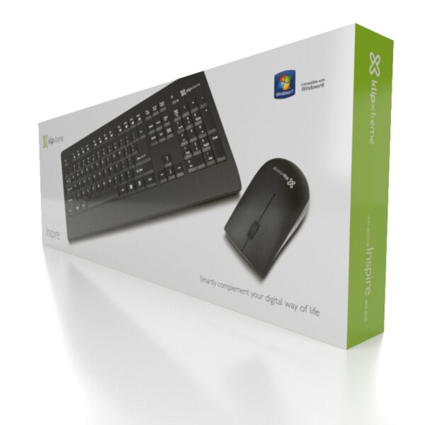 teclado+mouse inalamvrico klip xtreme kck 265e inspire slim ing/neg