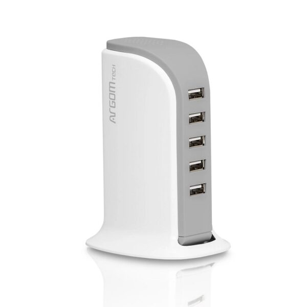 cargador argomtech arg ac 0119wt 5 puertos usb 6a 110/220v