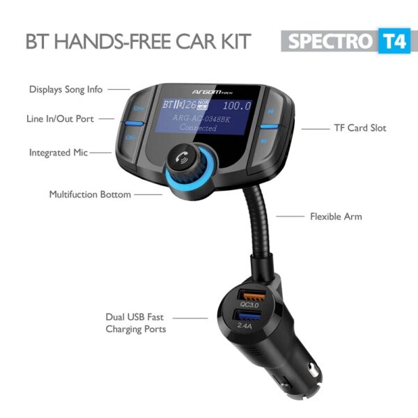 cargador para auto argomtech arg ac 0348bk 2p usb
