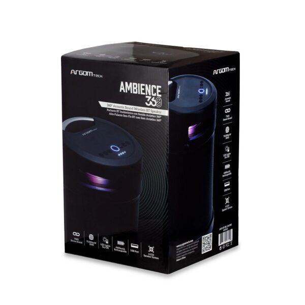 parlante argomtech arg sp 3365bk bt wir ambience negro