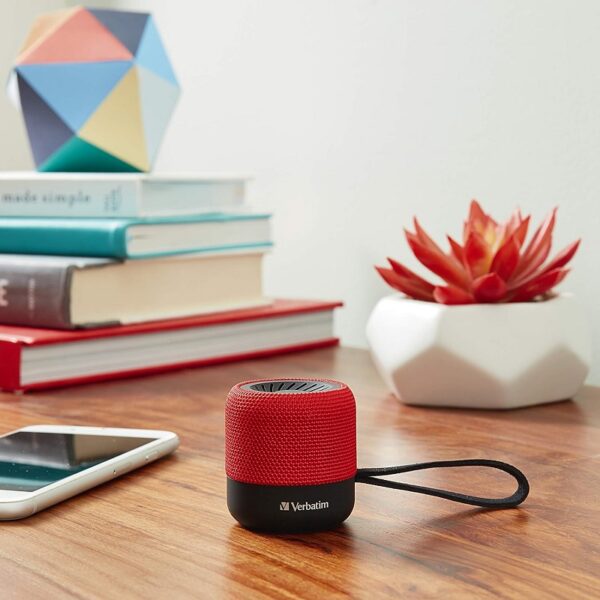 parlante verbatim 70230 mini bluetooth rojo