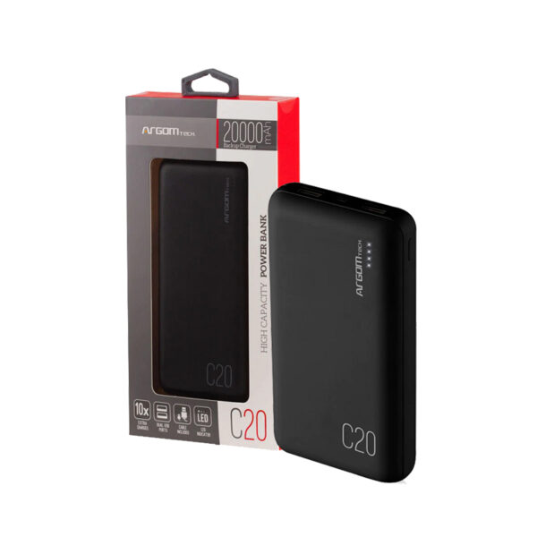cargador portÁtil argomtech arg pb 1144bk 20000 mah negro