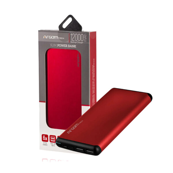 cargador portÁtil argomtech arg pb 1150rd 12000 mah rojo
