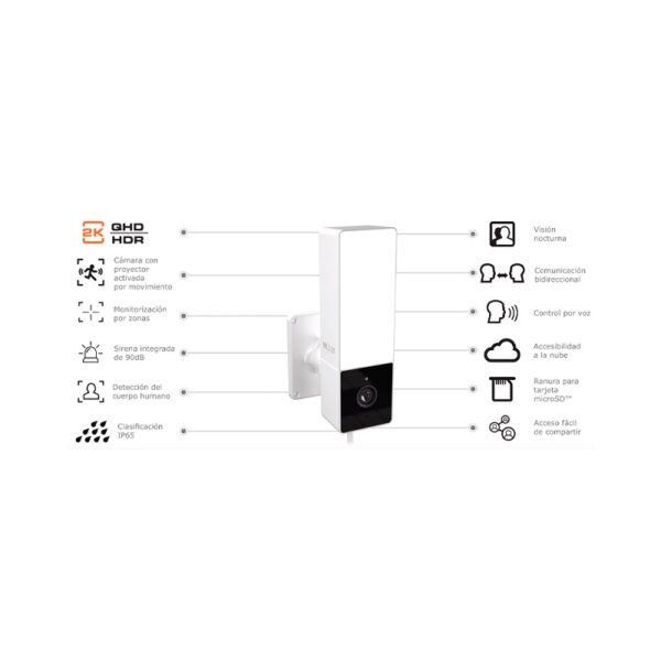 iot nexxt cÁmara 2k qhd indoor/outdoor sd/sensor movi/proy nhc f410