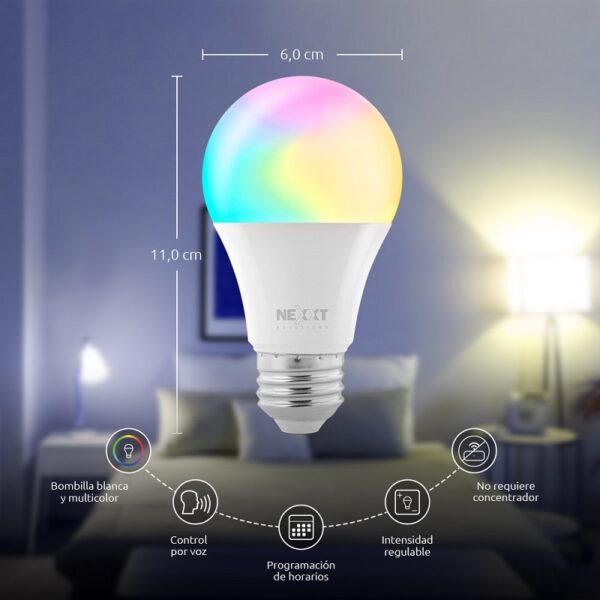 iot nexxt foco color 110v 9w a19 e26/27 nhb c110