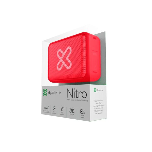 parlante klip xtreme 6w kbs 025or nitro bt/bat/ipx7/tws/nar