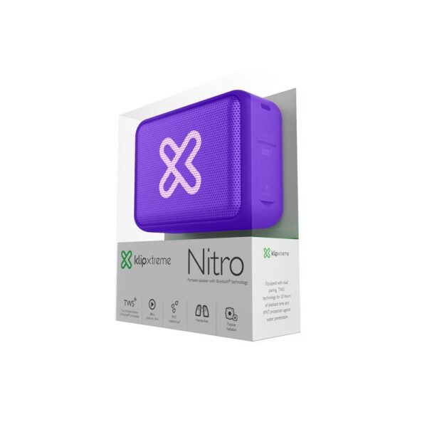 parlante klip xtreme 6w kbs 025pr nitro bt/bat/ipx7/tws/pur