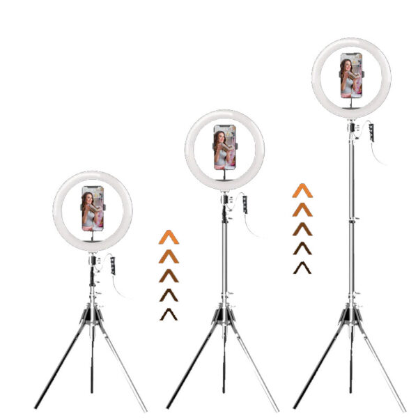 spotlight aro argomtech con trÍpode y soporte para celular arg lp 9320bk bt