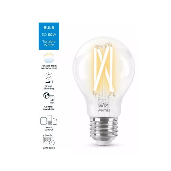 iot wiz foco filamento 220v 7w a60 e27 calida/fria trans(071131)